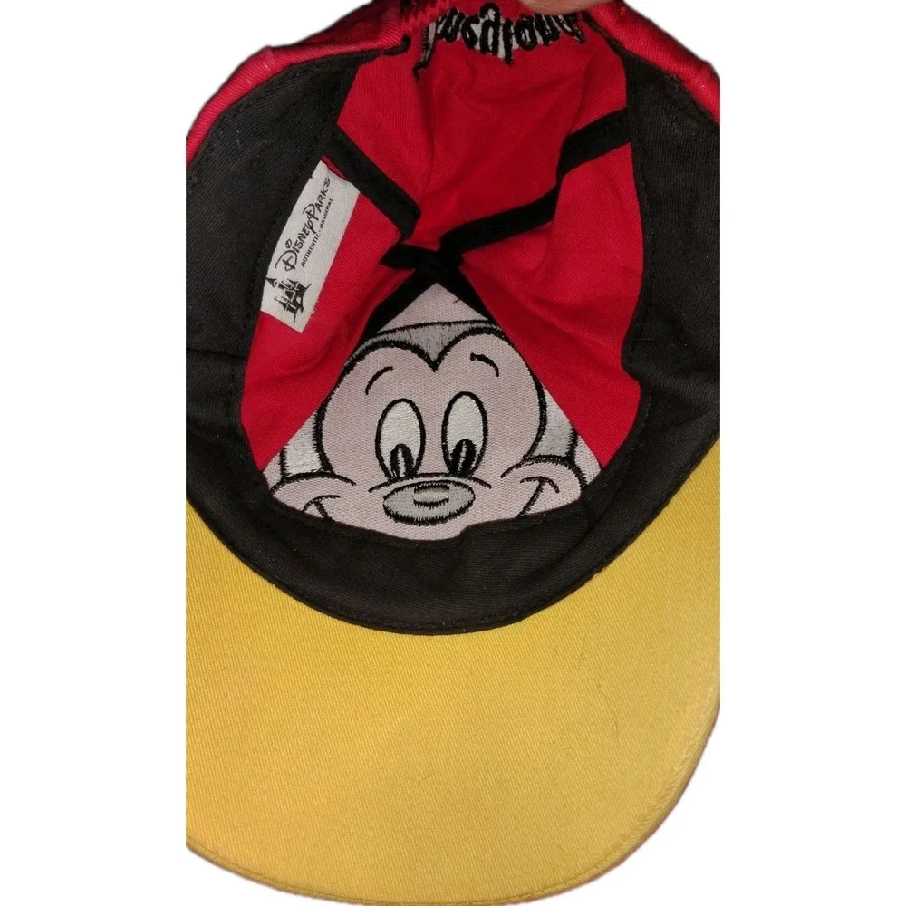 Disney Parks Mickey Mouse‎ Ear Red Yellow Cap Hat Size Small Youth EUC